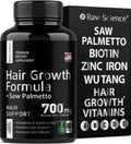 DHT Blocker Hair Growth Pills Vitamins Saw Palmetto for Men Women 60 Capsules